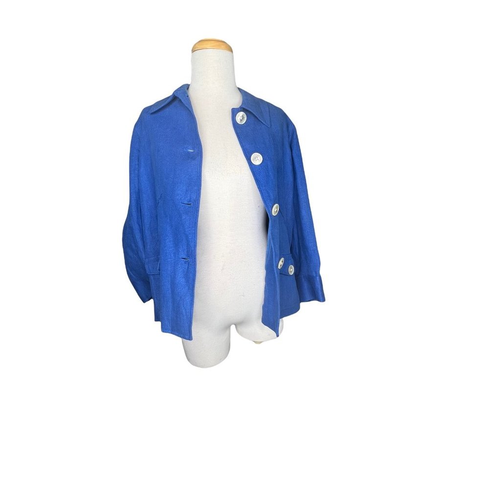 Lauren Ralph Lauren Vintage Linen Button Down Jacket 3/4 Bell Sleeves NWOT - Picture 4 of 11